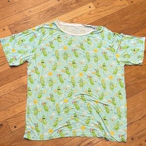 Little Sleepies Pickles Playing Pickle Ball Tee in Green